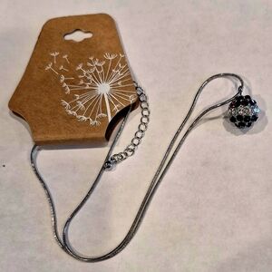 Silver Necklace with Red and White Pendant